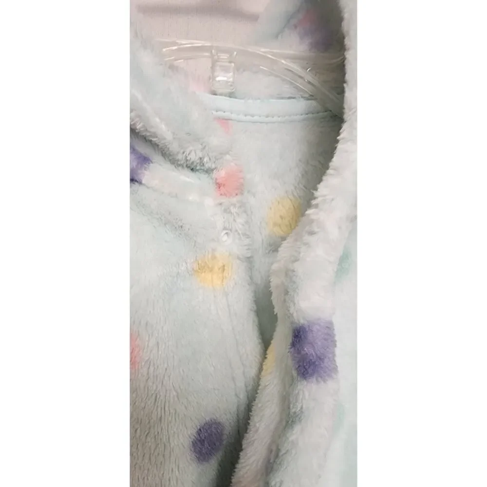 Toddler Robes Cute Pattern Bathrobe Unisex Kids Robe Baby Flannel Hoodie Size 2